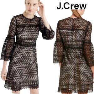 Jcrew NWT polished daisylace Floral Crochet dress bell sleeves size 10